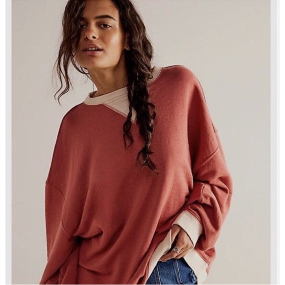 NWOT Free People We The Free | Classic Crew Colorblock Sweatshirt | Small - Picture 7 of 16